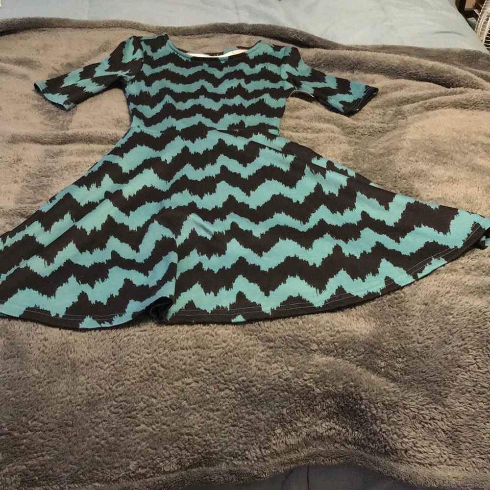 Green and black striped dress